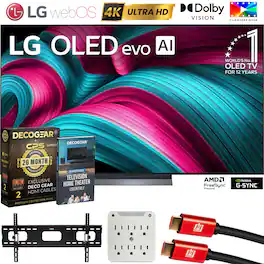 LG - 77" C5 OLED evo 4K UHD Smart webOS TV (2025) + 26-Month Extended Warranty Protection Plan & Mount Bundle