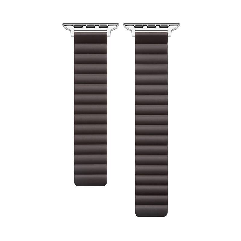 Left. Posh Tech - Magnetic Silicone Band for Apple Watch - Dark Coffee.