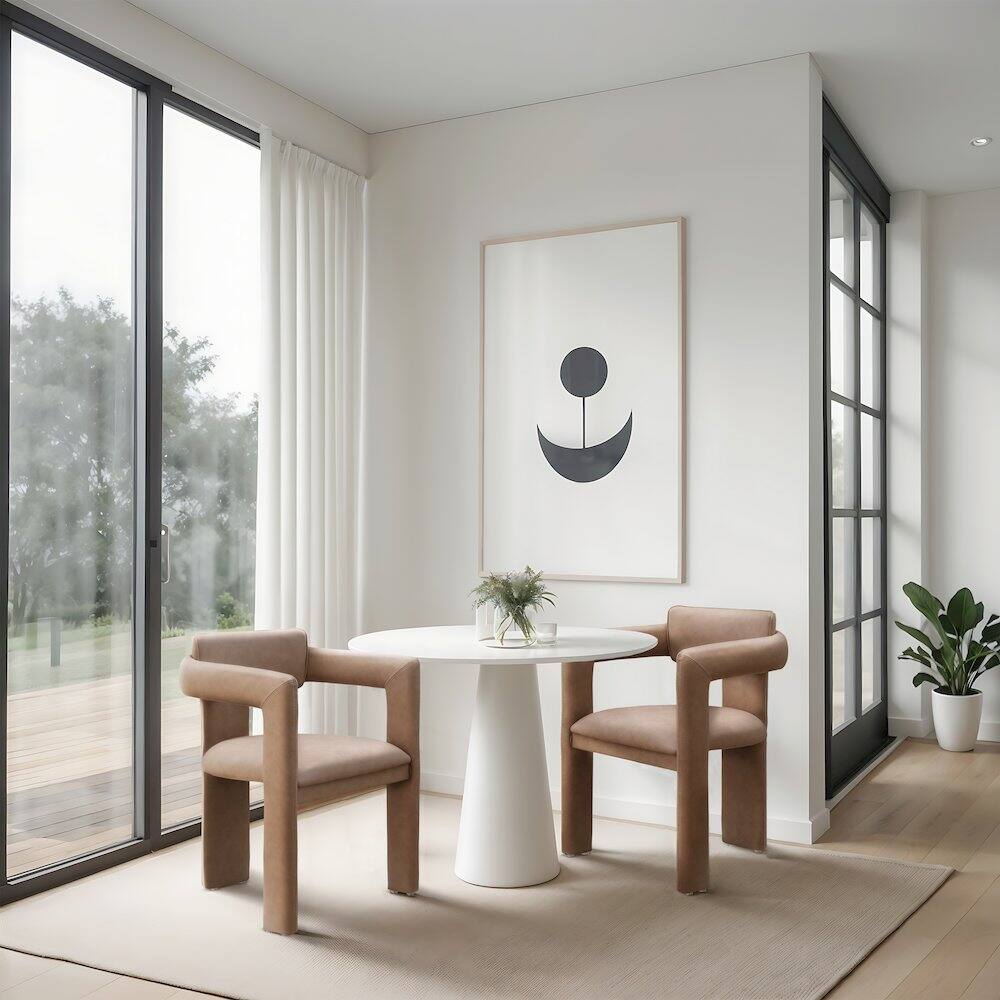 Alt View 1. Meridian Furniture - Brenda Brown Vegan Leather Dining Chair, Set of 2 - Brown.