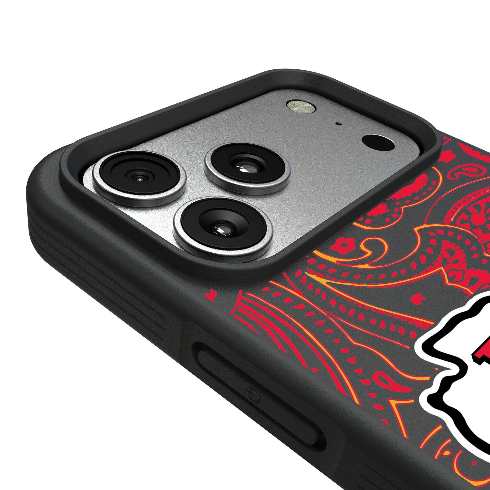 Alt View 2. Keyscaper - Kansas City Chiefs iPhone Paisley Design Bump Case - 16 Pro Max - Multicolor.