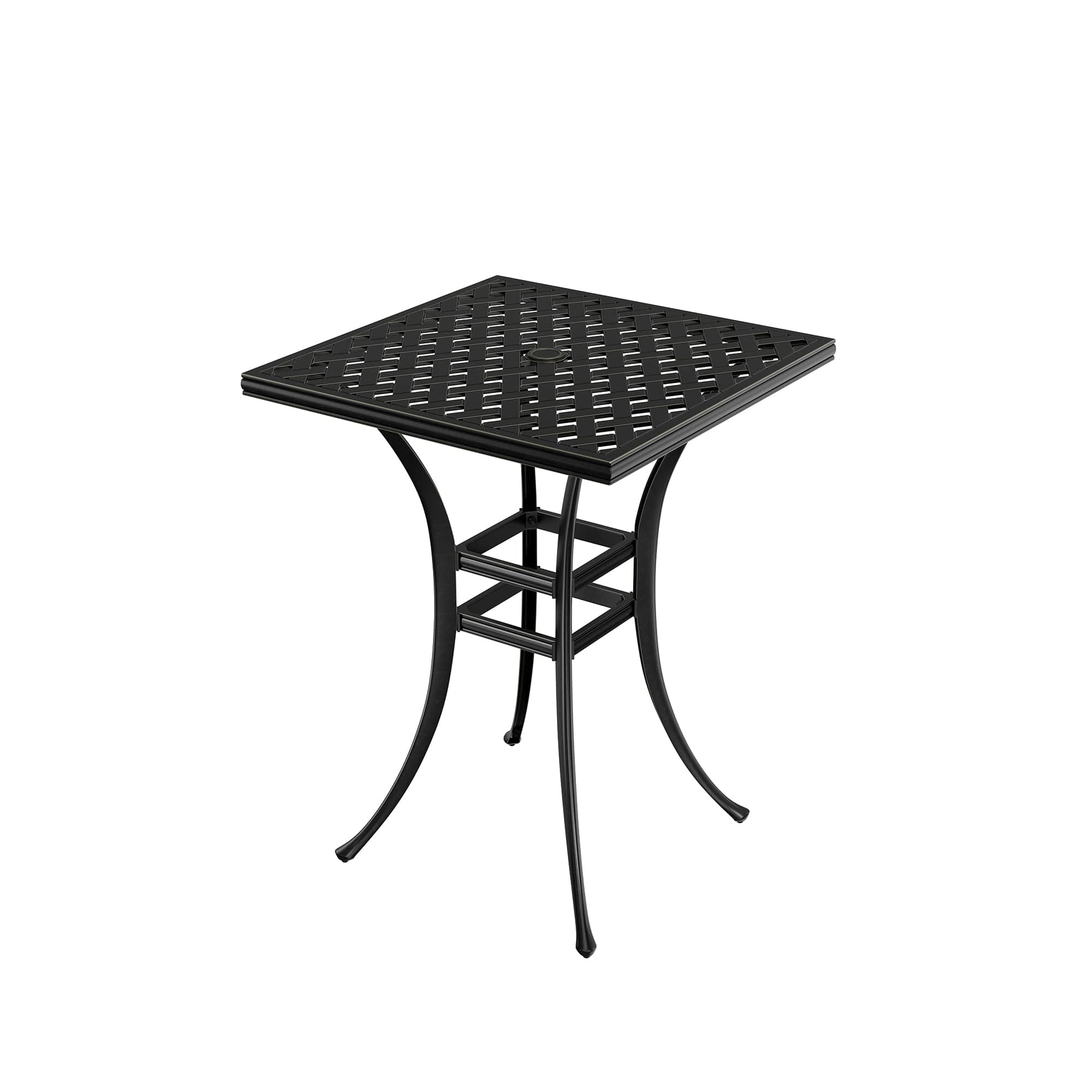 Mondawe - Cast Aluminum Outdoor Bar Table - Black