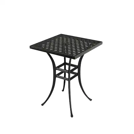 Front. Mondawe - Cast Aluminum Outdoor Bar Table - Black.