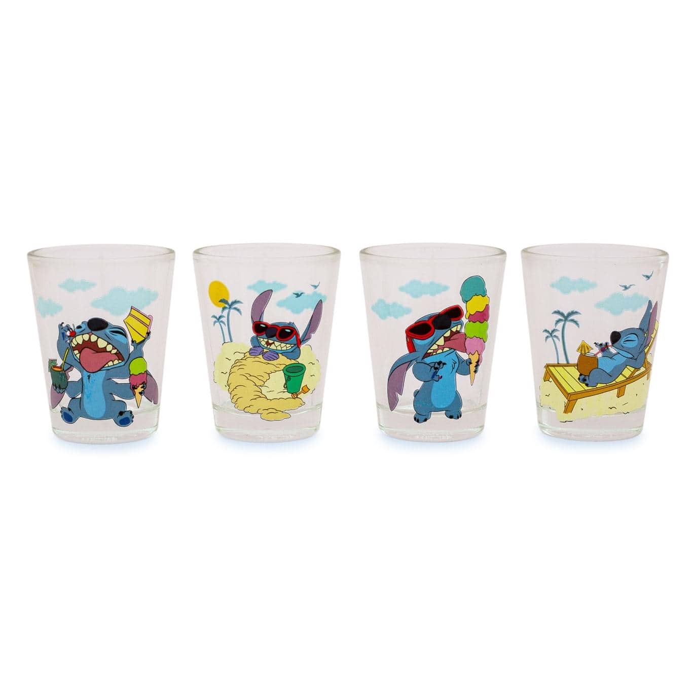 Silver Buffalo - Disney Lilo & Stitch Beach Day 1.5-Ounce Mini Shot Glasses | Set of 4 - Blue price history on PriceWatchPro