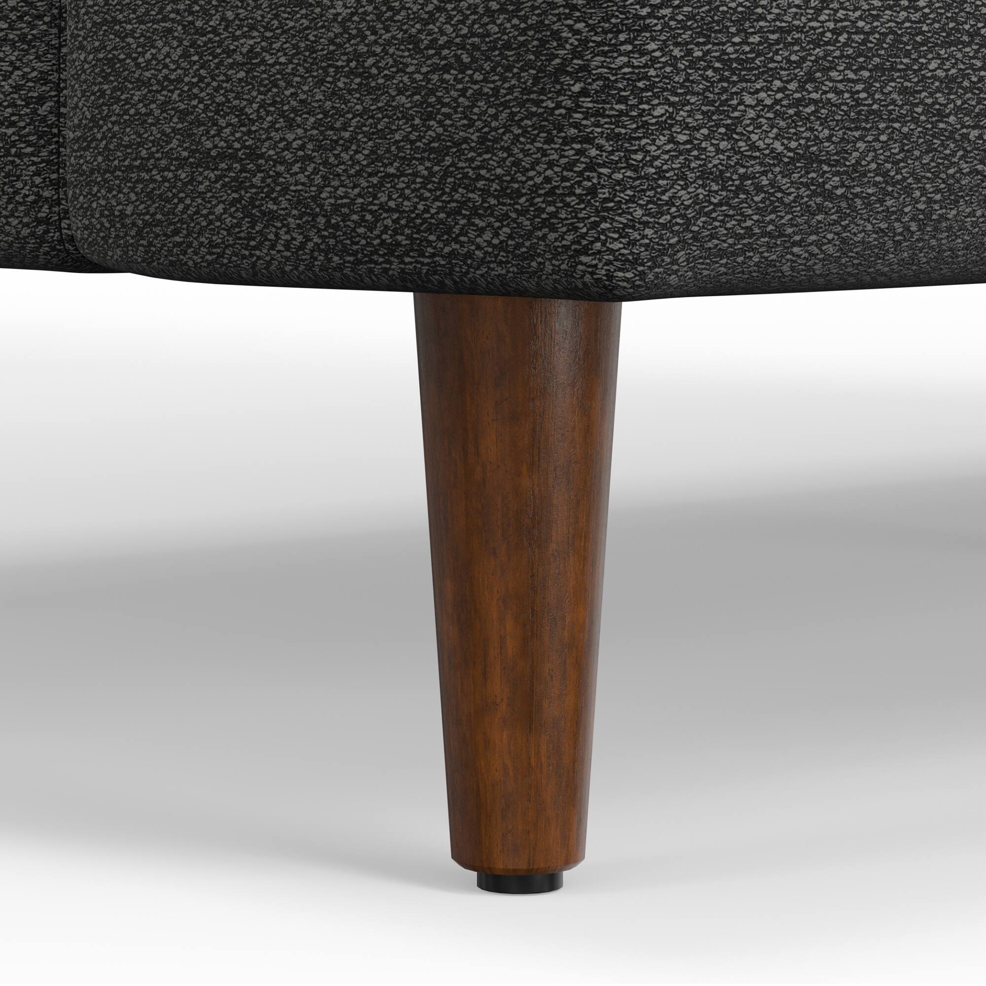 Alt View 6. Simpli Home - Livingston 90 inch Wide Mid-Century Modern Sofa in Charcoal Grey Woven-Blend Fabric - Charcoal Grey.