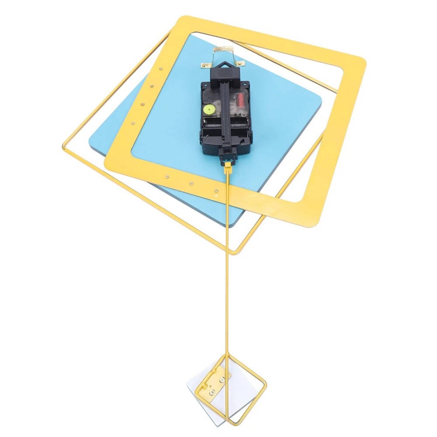 Back. Stock Preferred - Modern Metal Large Wall Clock Silent Digital Hanging Wall Clock - Blue.