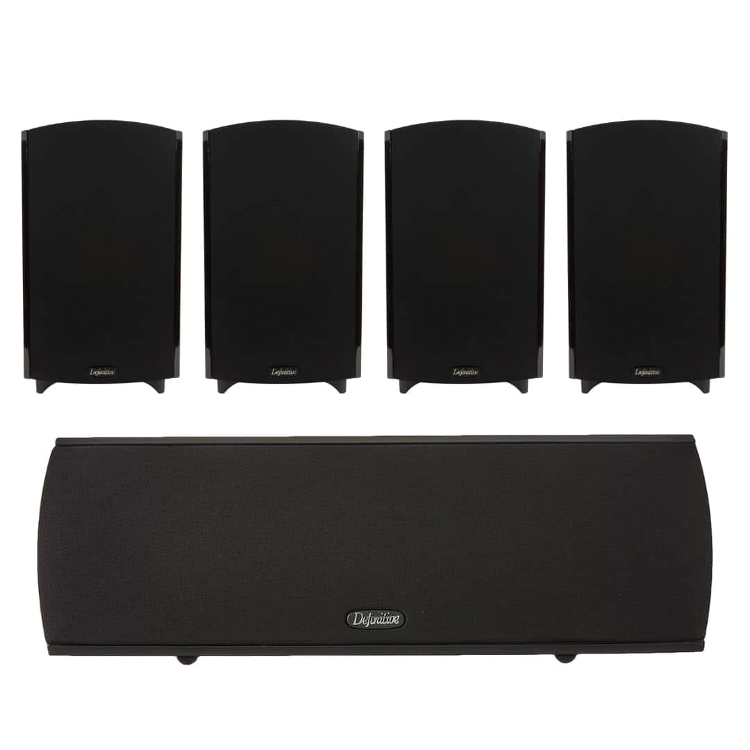 Definitive Technology - (2 Pairs) ProMonitor 1000-2-Way Pro center 1000 Compact Center Speaker Bundle - Black