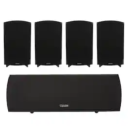 Definitive Technology - (2 Pairs) ProMonitor 1000-2-Way Pro center 1000 Compact Center Speaker Bundle - Black
