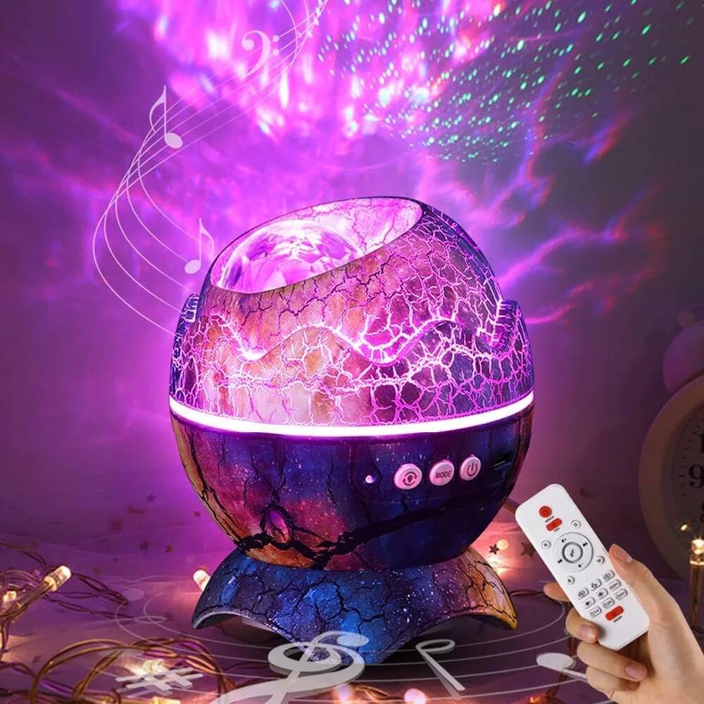 Alt View 1. COWIN - Dinosaur egg galaxy projector with white noise machine bluetooth speaker star light for kids room bedroom decor - white.