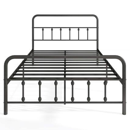 Front. Costway - Costway Full Size Bed Frame with Headboard Under Bed Storage No Box Spring Needed Black - Black.