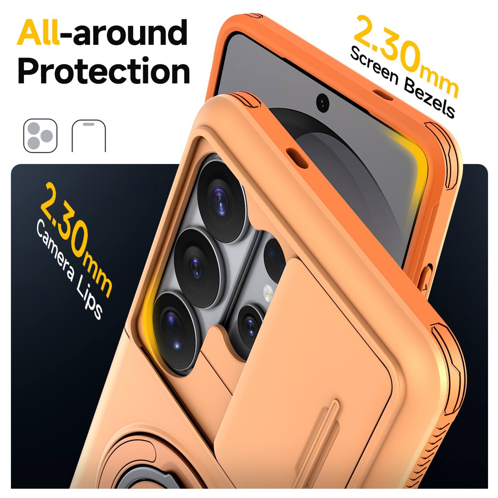 All-around Protection  
2.30mm Camera Lips  
2.30mm Screen Bezels