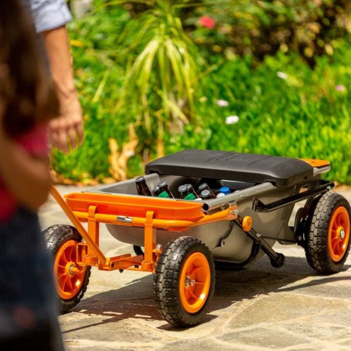 Angle. WORX - Worx WA0228 Aerocart Wheelbarrow Wagon Kit - Orange.