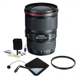 Bundle - Canon - EF 16-35mm f/4.0L IS USM Ultra Wide Angle Zoom Lens - USA Warranty - with 77mm UV Filter, Lens Wrap,