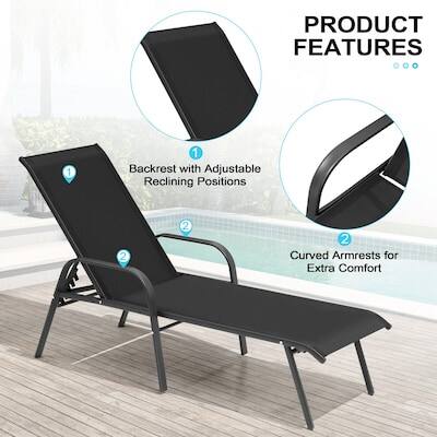 PRODUCT FEATURES

1. Backrest with Adjustable Reclining Positions

2. Curved Armrests for Extra Comfort