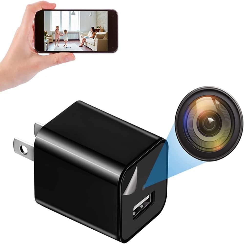 1080P WiFi Camera Hidden Indoor Security Camera Baby Monitor Surveillance Security Cam Hidden Spy Detector-002 - Black