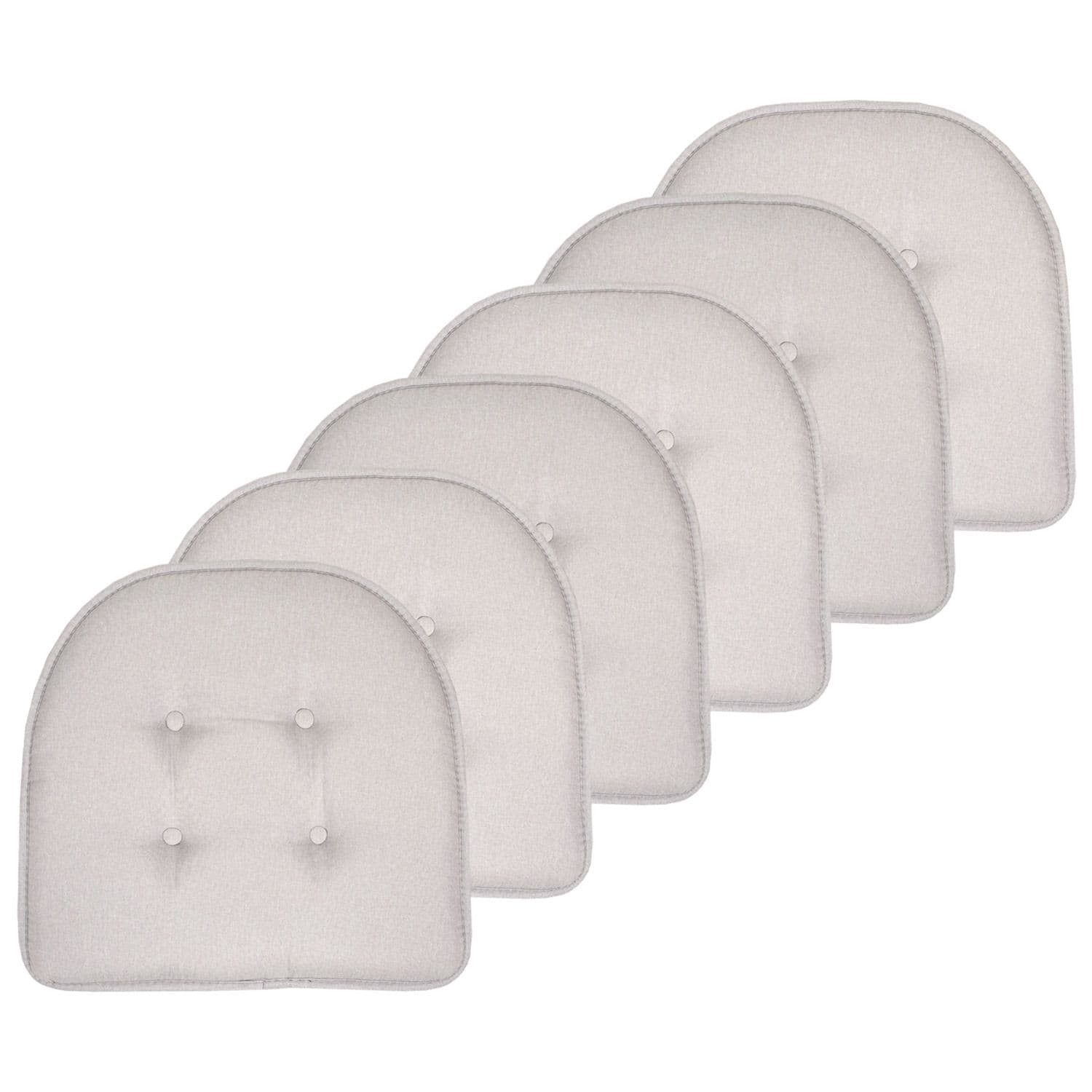 Photos - Computer Chair SOLID Sweet Home Collection -  Color U Shaped Memory Foam 17" x 16" Chair Cushions, 6-Pack - Light Gray BUY-UPAD-6PK-LTGR 
