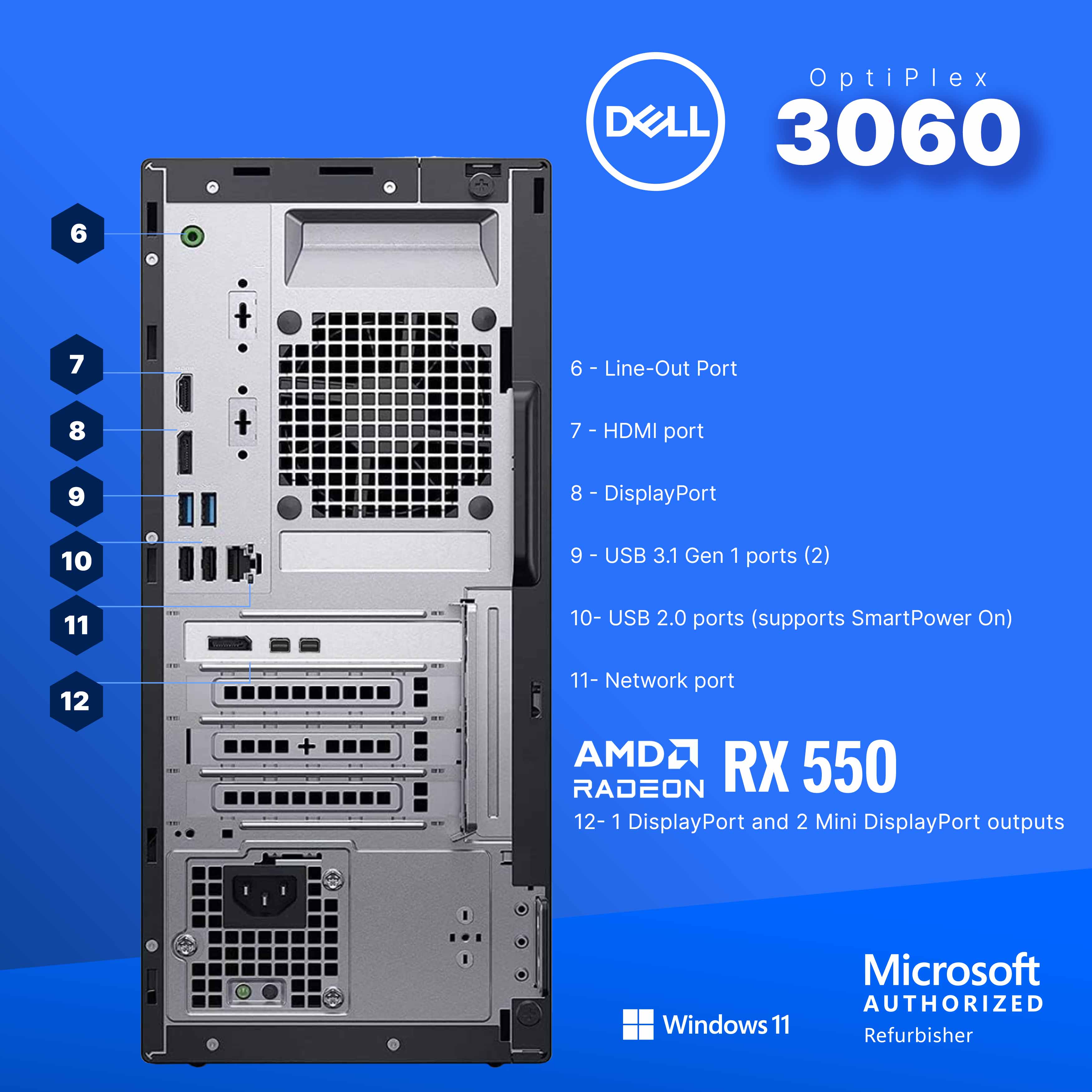 Dell Refurbished Excellent Optiplex 3060 Tower Computer Intel i5