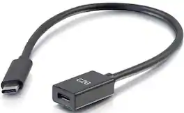 C2G - Refurbished Excellent - 757120286578 1-feet USB Type-C 3.1 Male to Female Cable - Black