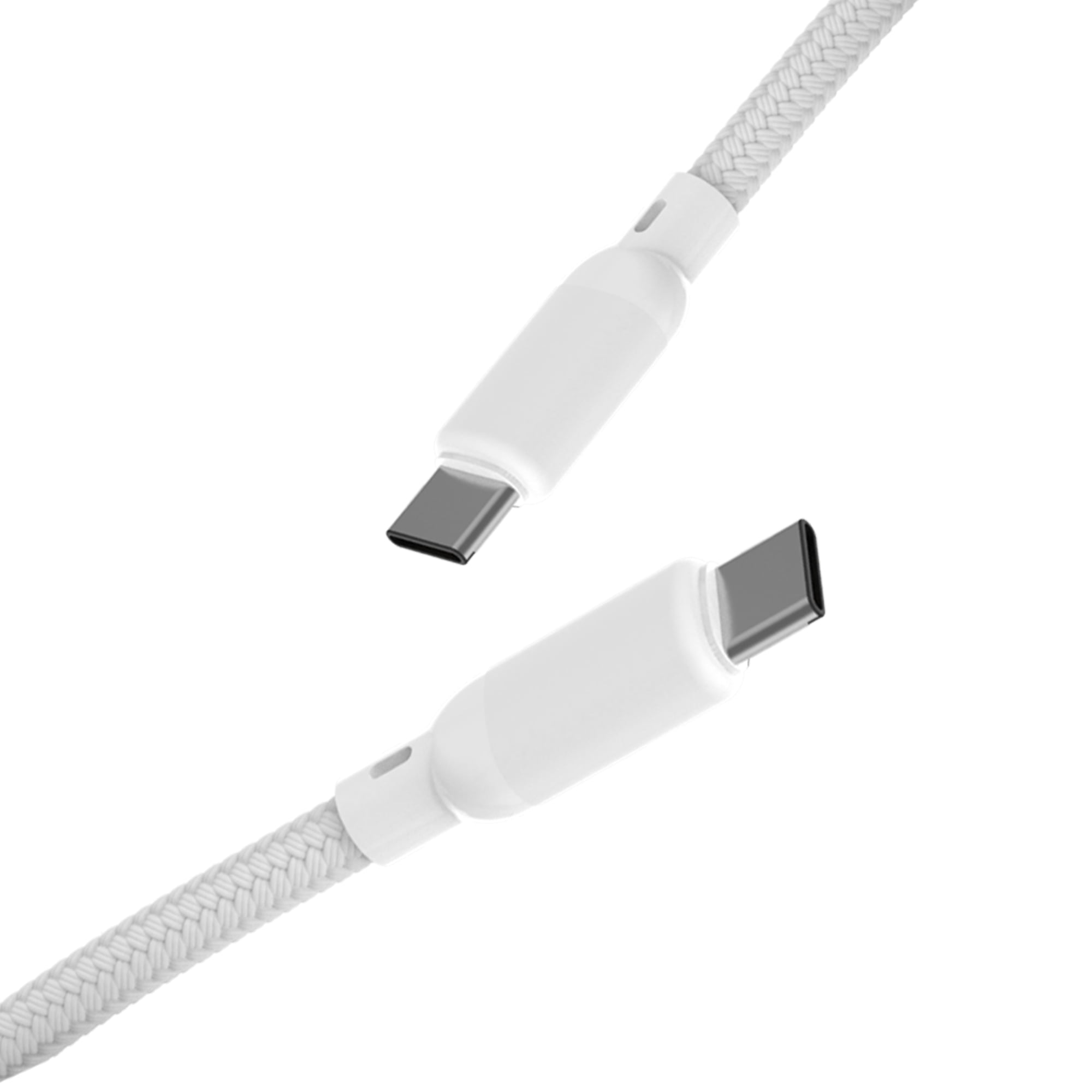Left. Logitech - Braided Type-C to Type-C Cable White, 4ft.