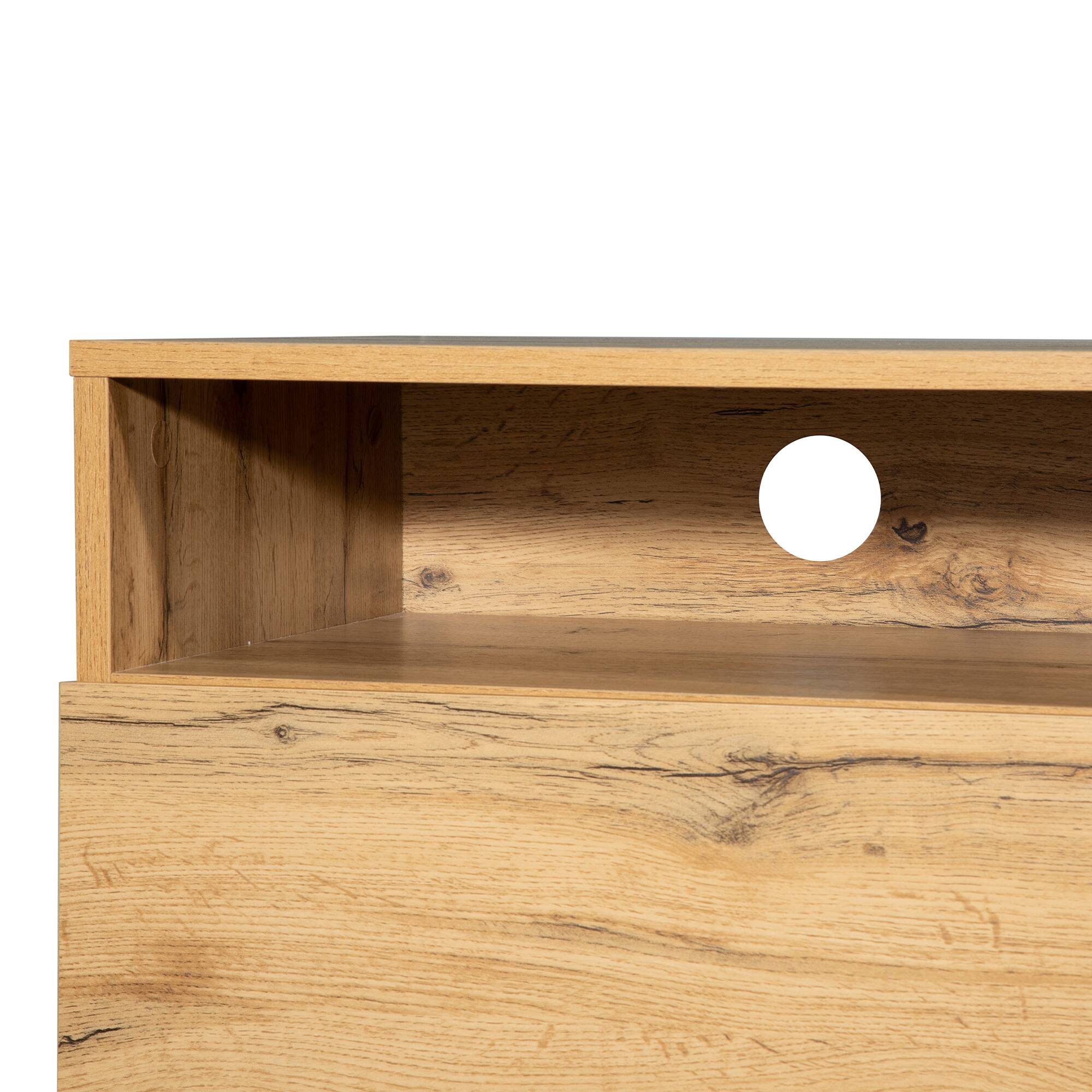 Alt View 4. Spaco - Spaco Modern TV Stand for 80" TV, Media Console with Double Storage and Drop Down Door for Living Room Bedroom Theater - Wood.