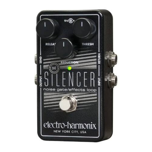 I 9V I RELEA I THRESH SEND REDUCTION RETURN THE OUTPUT SILENCER INPUT noise gate/effects loop electro-harmonix NEW YORK CITY, USA