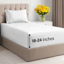 CGK Linens - Extra Deep Pocket 4 Piece Sheet Set - Soft Bed Sheets, Fits 18"-24" Mattresses - Twin XL - White