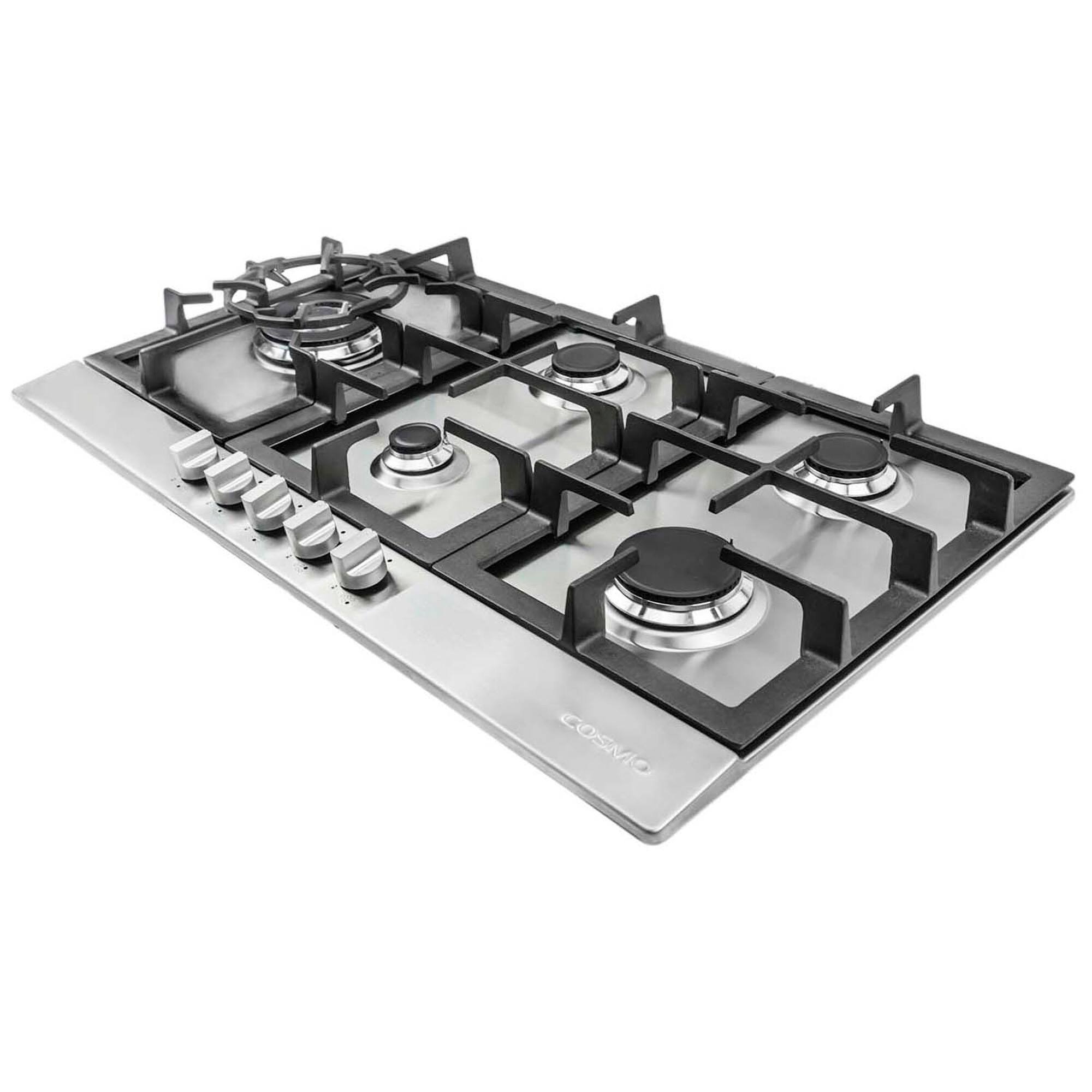 Alt View 2. COSMO - 850SLTX-E 30 in. Gas Cooktop in Stainless Steel with 5 Sealed Brass Burners - Stainless Steel.