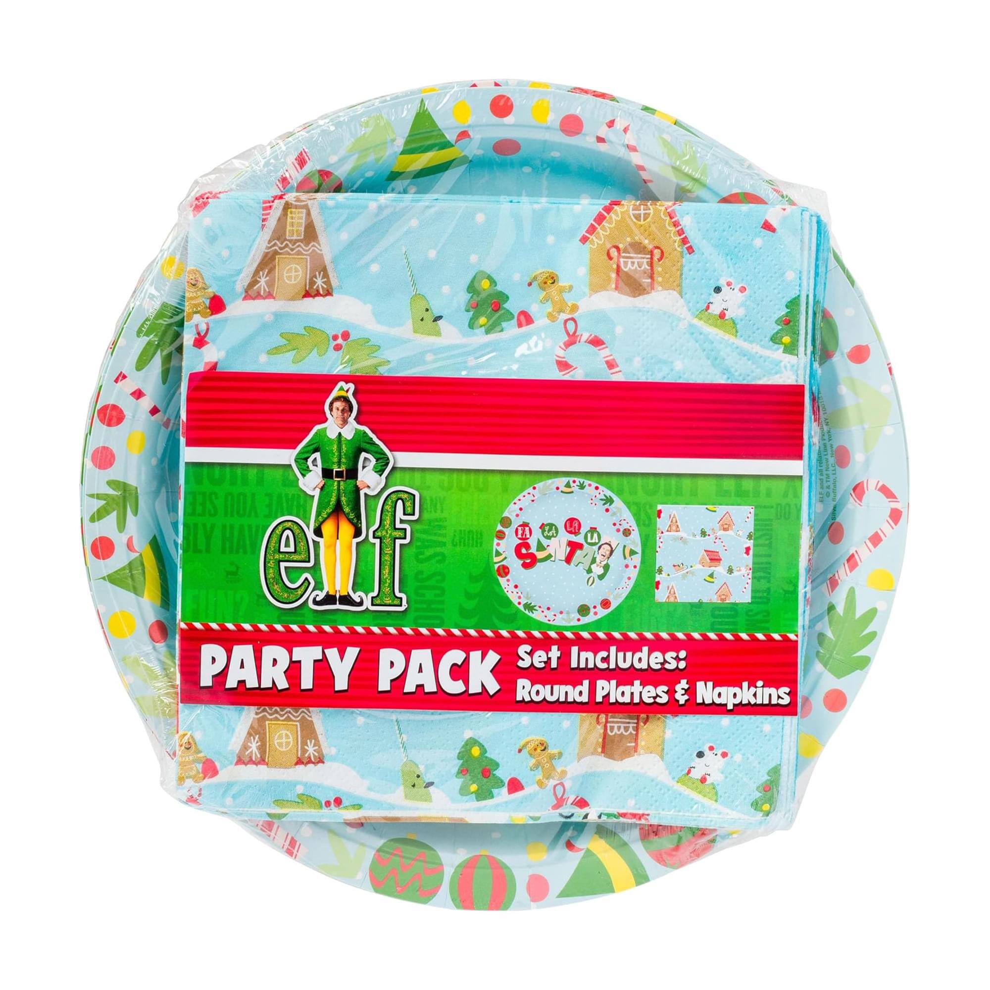 elf  
PARTY PACK  

Set Includes:  
Round Plates & Napkins