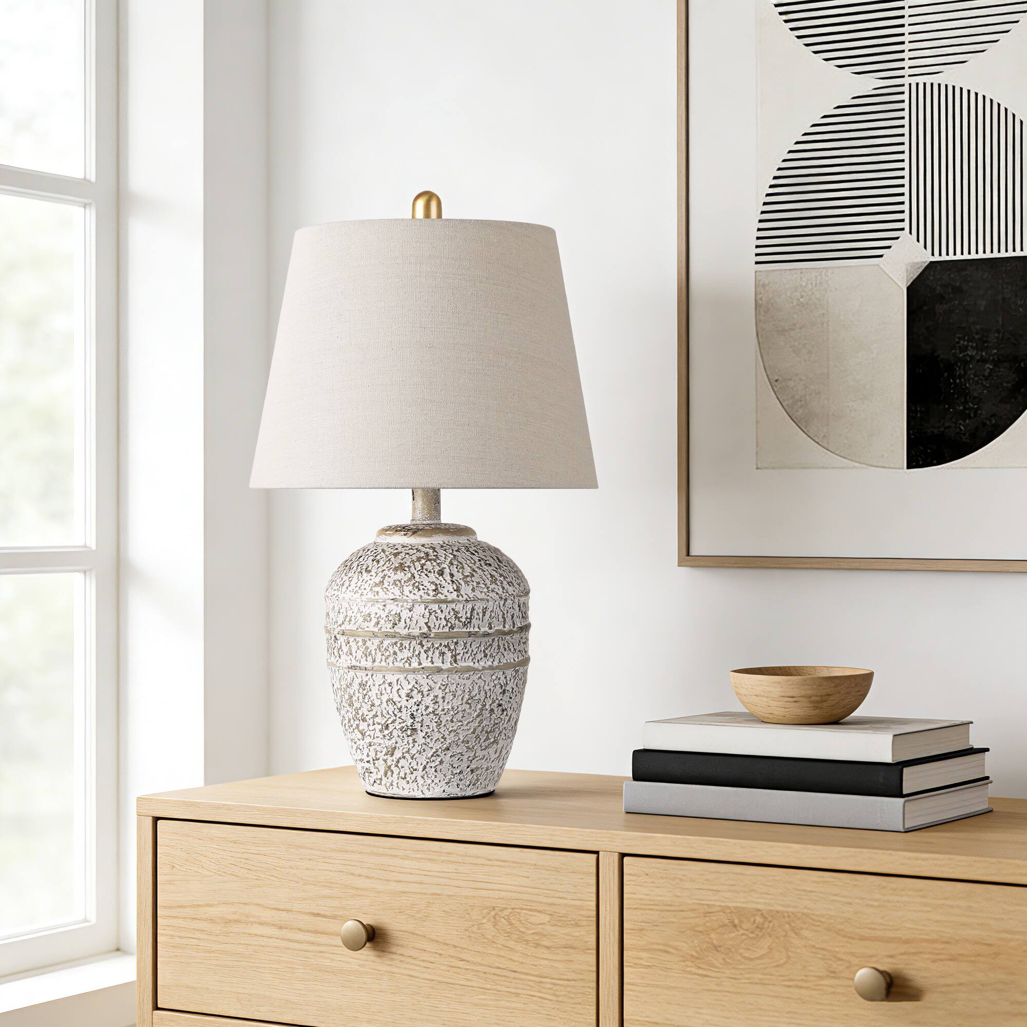 Back. partphoner - Rustic Gray Farmhouse Table Lamp - Grey.