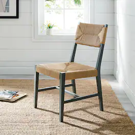 Bodie Wood Dining Chair Set of 2 by Modway - Light Gray Natural
