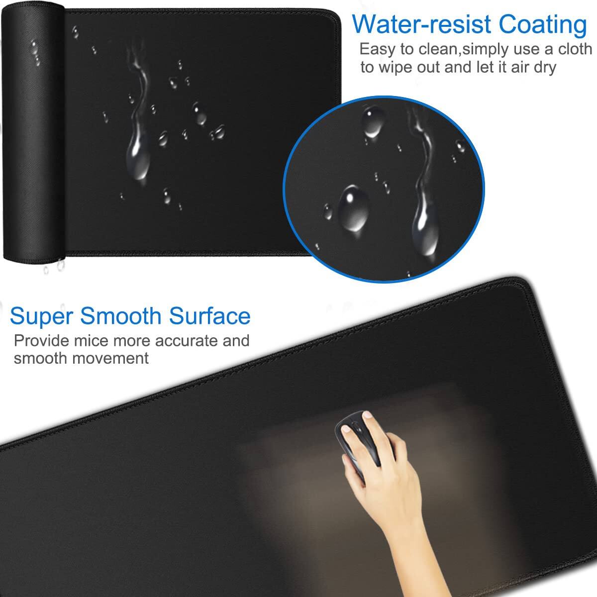 Water-resist Coating  
Easy to clean, simply use a cloth to wipe out and let it air dry  

Super Smooth Surface  
Provide mice more accurate and smooth movement