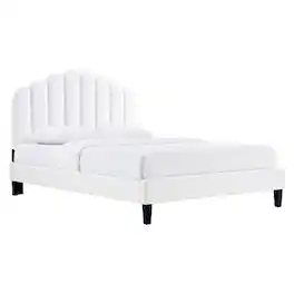 Modway - Daisy Performance Velvet Twin Platform Bed - White