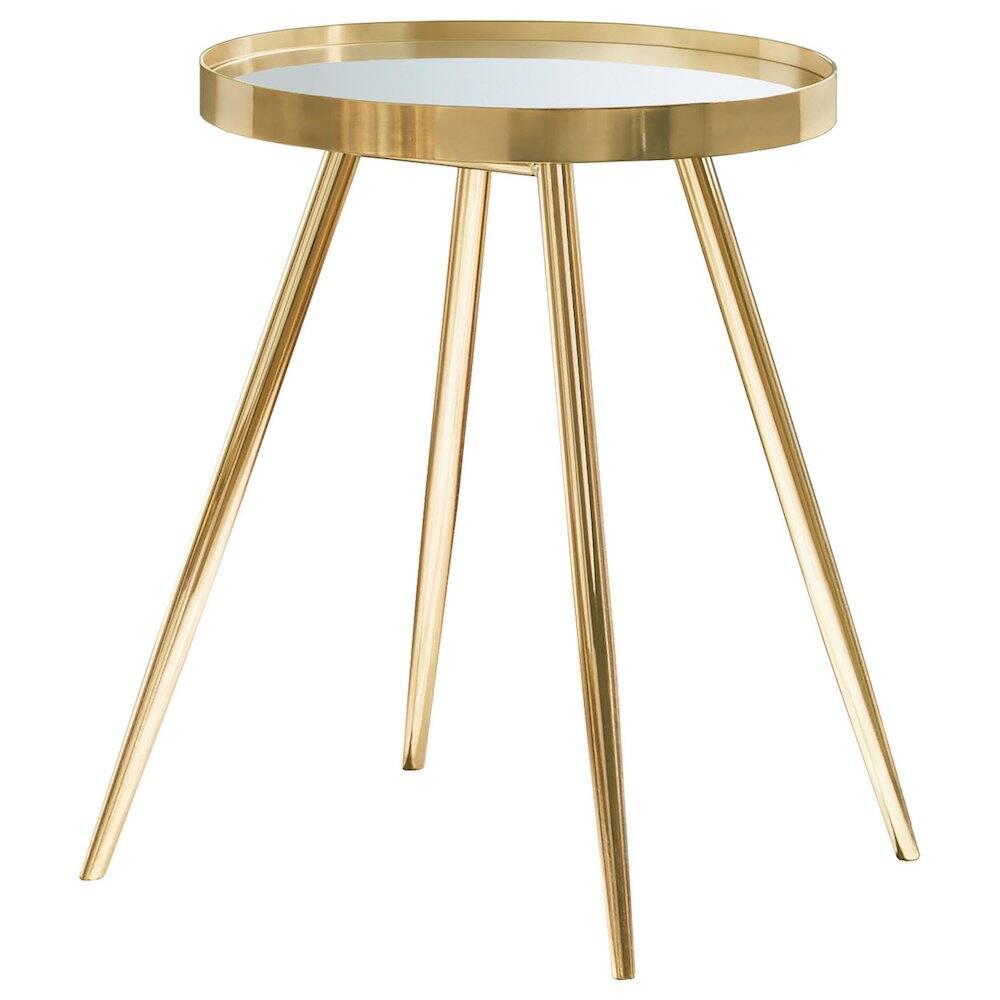 Alt View 2. Coaster Co. of America - Kaelyn 4-piece Round Coffee and End Table Set Gold - Gold.