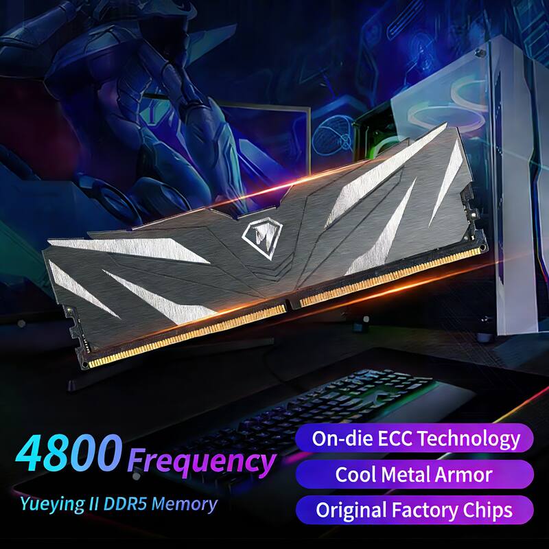 On-die ECC Technology  
4800 Frequency  
Cool Metal Armor  
Yueying II DDR5 Memory  
Original Factory Chips