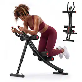MERACH - Ab Machine Foldable Ab Equipment for Full Body Workout Home Exercise Ergonomic Arc Track for Better Abs - Black