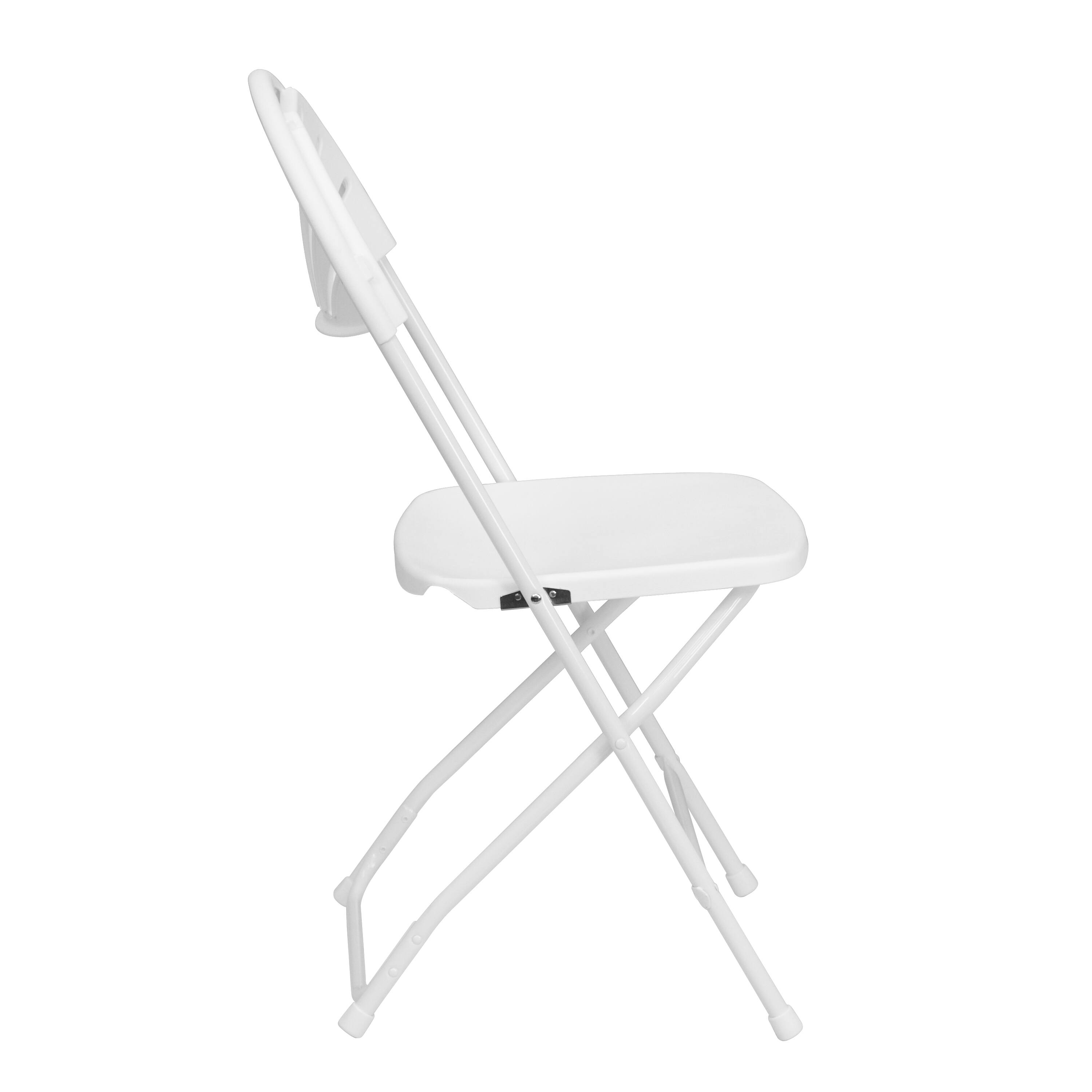 Left. Flash Furniture - 2 Pack HERCULES Series 650 lb. Capacity White Plastic Fan Back Folding Chair - White.