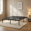 Front. Songmics Home - King Metal Bed Frame 18 Inches Tall, Heavy-Duty Platform Bed, with Under-Bed Storage - Matte Black.