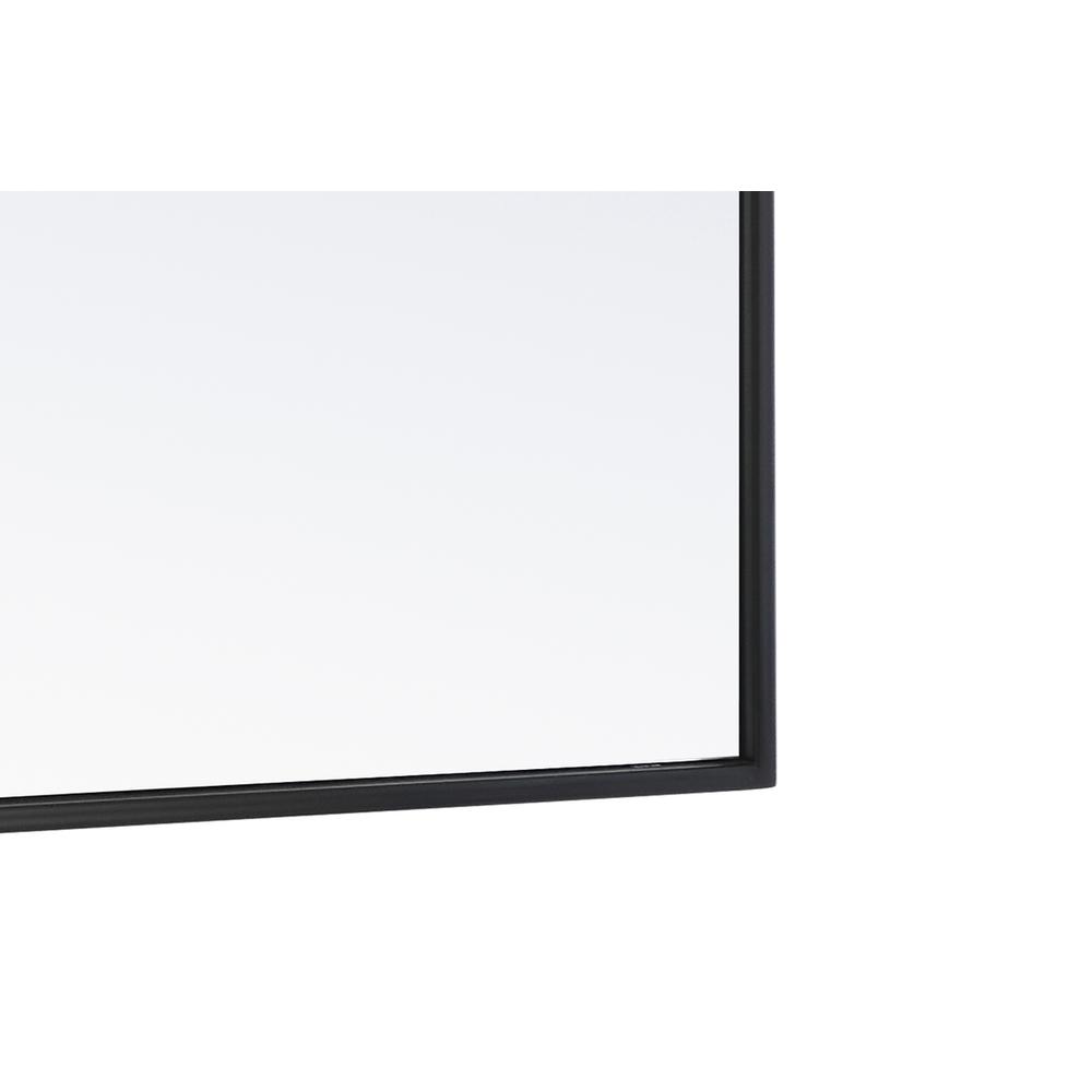 Back. Elegant Decor - Metal frame Rectangle Mirror 28 inch Black - Black.