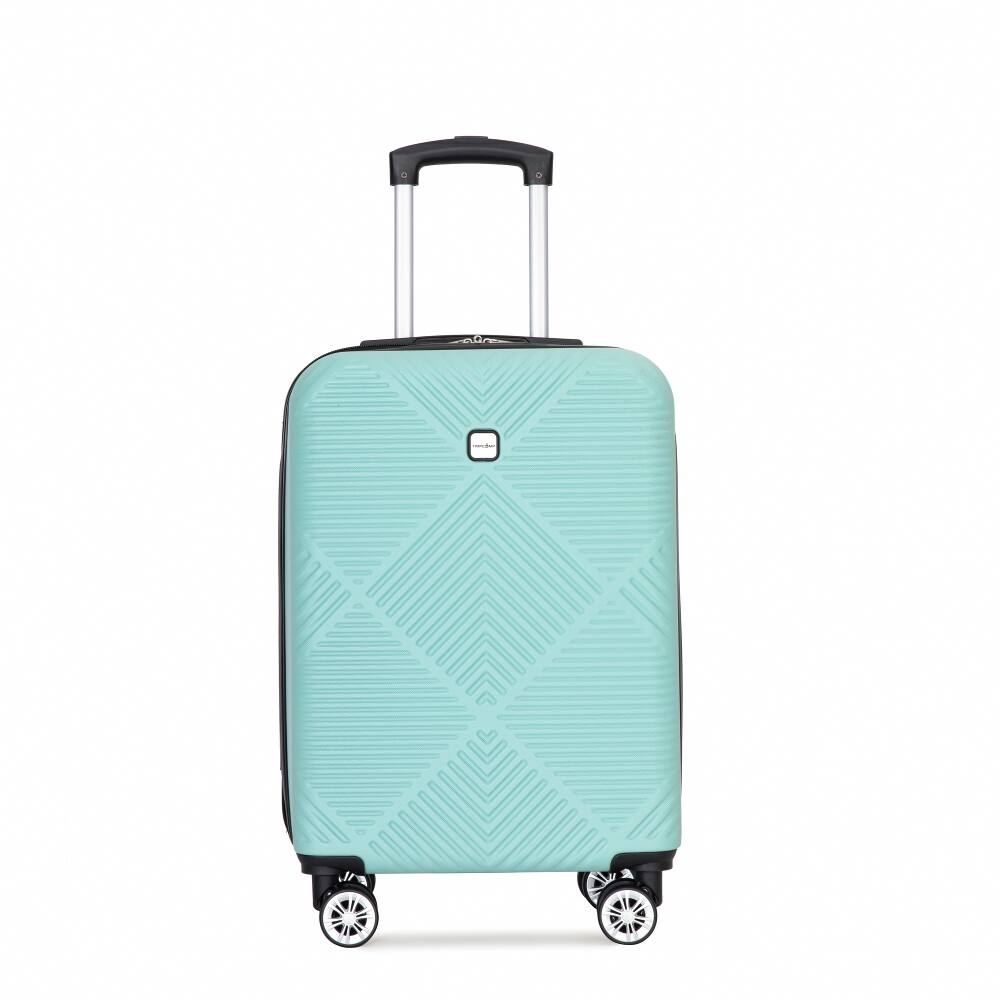 Alt View 1. Ropilly - Ropilly 4 Piece Luggage Set Light Blue Hard Shell Suitcase with 14 Inch Makeup Box - Light Blue.