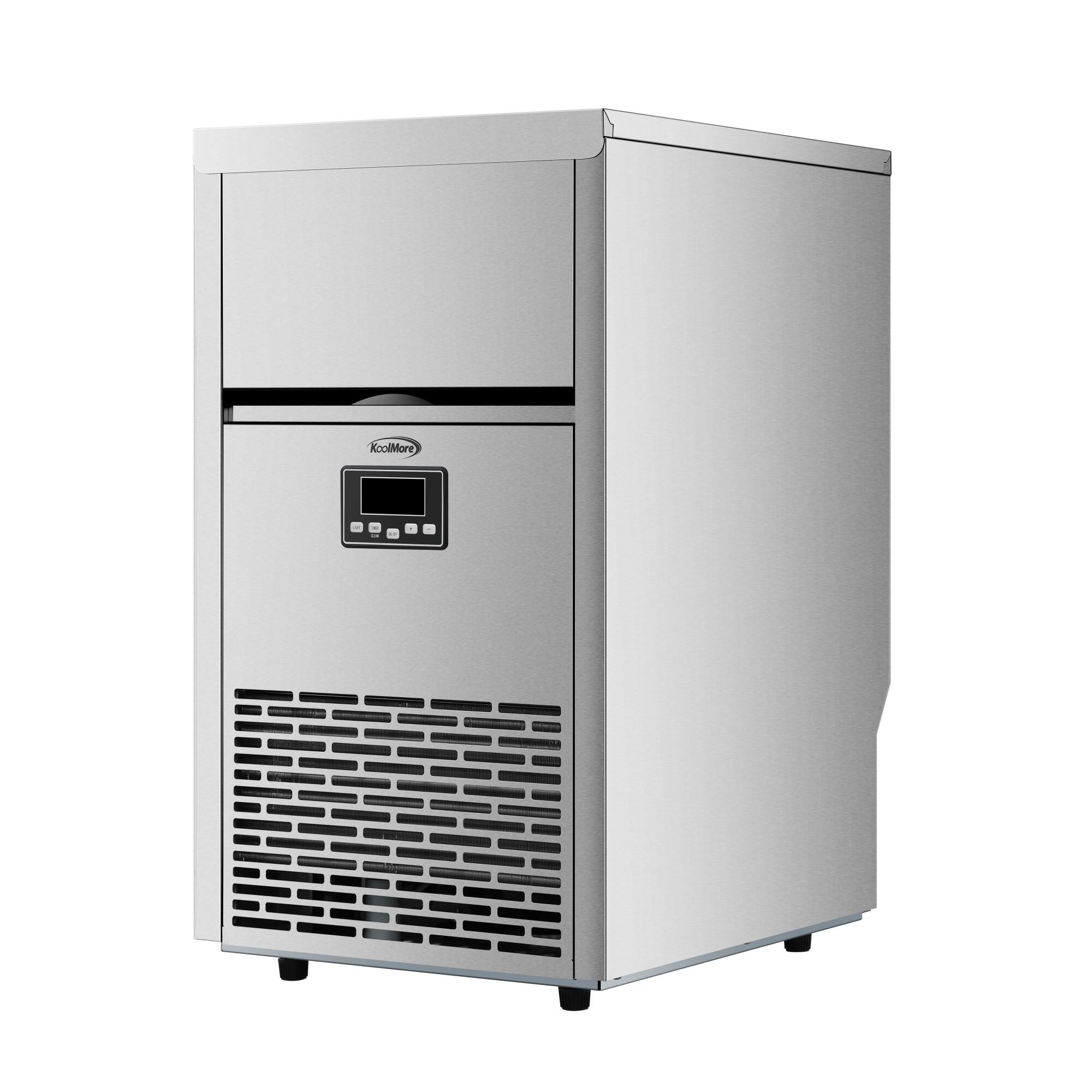 Alt View 1. Koolmore - Commercial Crescent Ice Maker In Stainless Steel 100 lbs/ 24 hrs and 30 lbs storage capacity - Stainless-Steel.