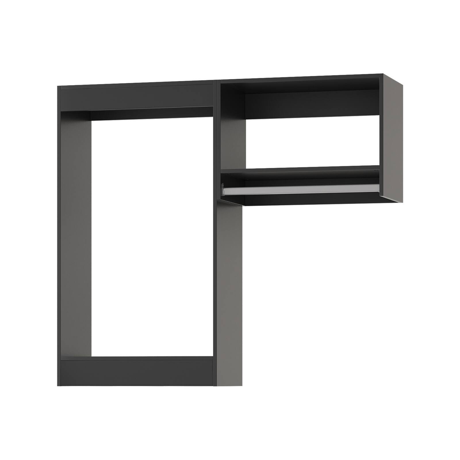 Alt View 4. Roomtec - Roomtec 49 in Black Modular Closet System Unit-Customizable Wall Mounted Walk-In Closets for Bedroom or Walk-in Closet - Black.