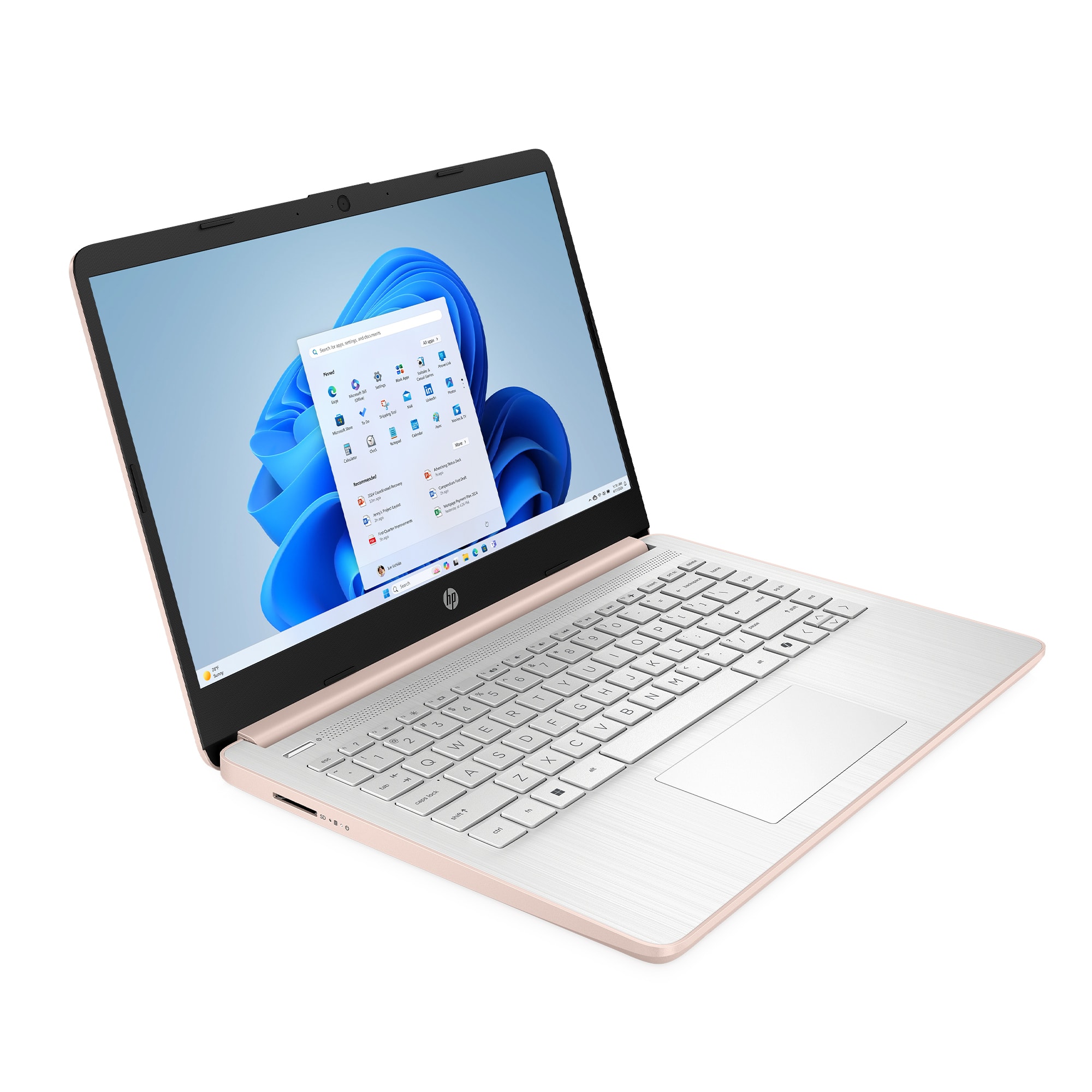 Alt View 7. HP - 14" Laptop - Intel Celeron N4500 2021 - 4GB Memory - 64GB eMMC - Pale Rose Gold.