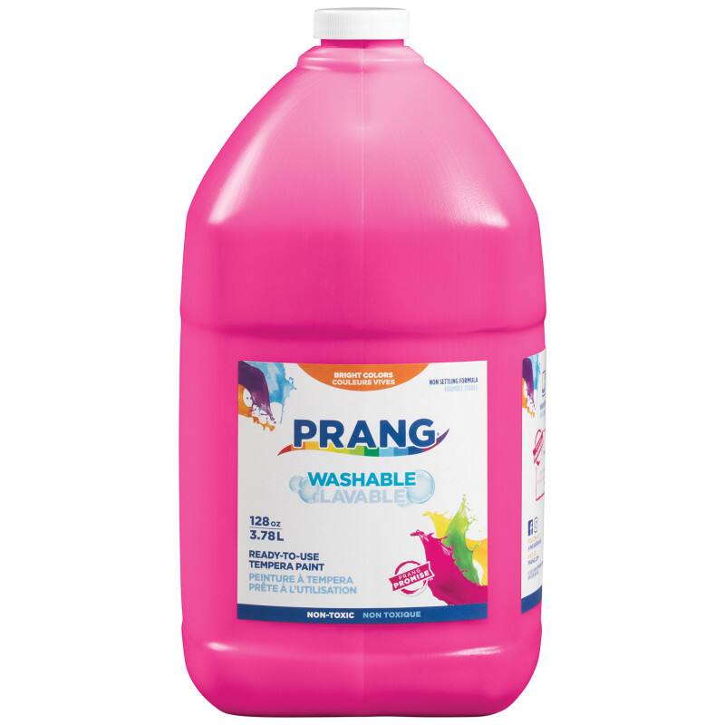 BRIGHT COLORS COULEURS VIVES  
WASHABLE CLAVABLE  
128 oz 3.78L  
READY-TO-USE TEMPERA PAINT N PEINTURE A TEMPERA PRETE A L'UTILISATION  
NON-TOXIC NON TOXIQUE  

PRANG  
WASHABLE CLAVABLE  
128 oz 3.78L  
READY-TO-USE TEMPERA PAINT N PEINTURE A TEMPERA PRETE A L'UTILISATION  
NON-TOXIC NON TOXIQUE