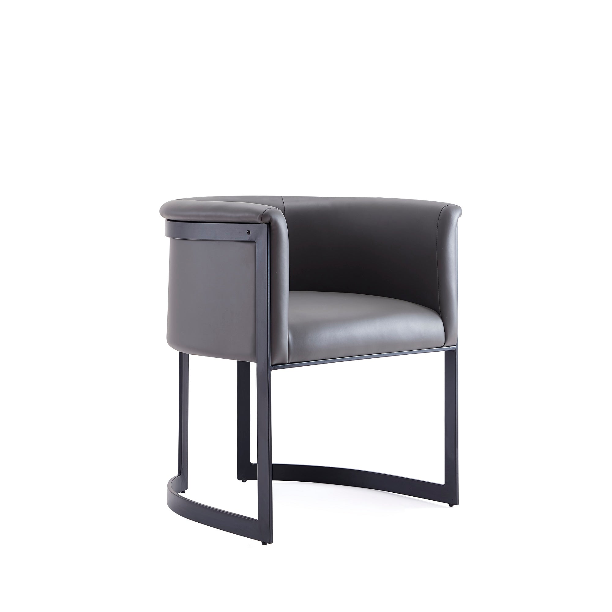 Back. Manhattan Comfort - Corso Modern Metal Vegan Leather Dining Chair - Graphite.