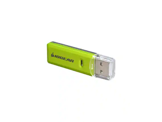 Front. IOGEAR - IOGEAR GFR204SD 10-in-1 USB 2.0 SD/ MicroSD/ MMC Card Reader/ Writer (Green/ Gray).
