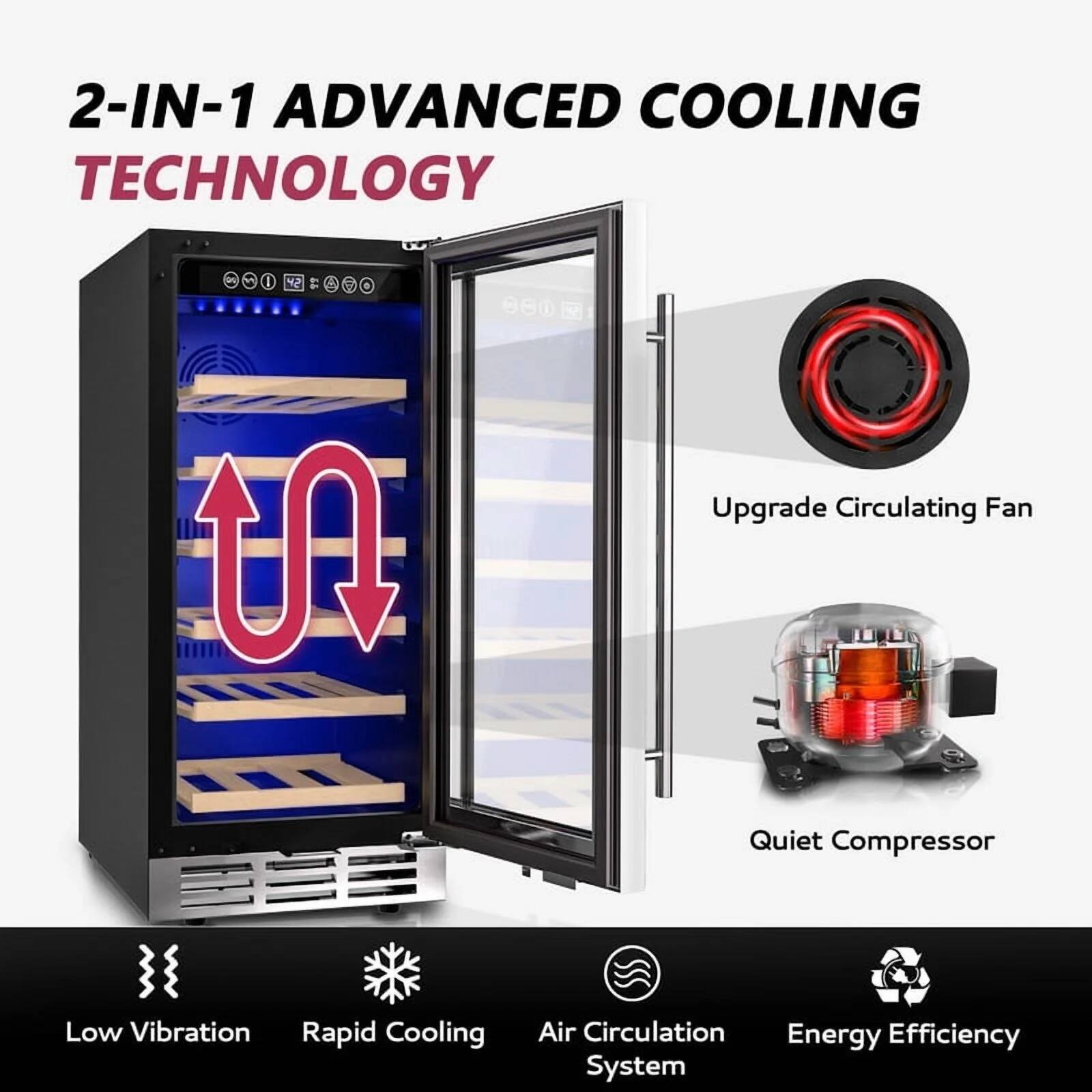 2-IN-1 ADVANCED COOLING TECHNOLOGY

- Upgrade Circulating Fan
- Quiet Compressor

Low Vibration
Rapid Cooling
Air Circulation System
Energy Efficiency System