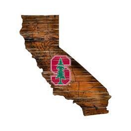 Fan Creations - Stanford Cardinal 23.5" x 23.5" Distressed State with Logo Sign - Multicolor