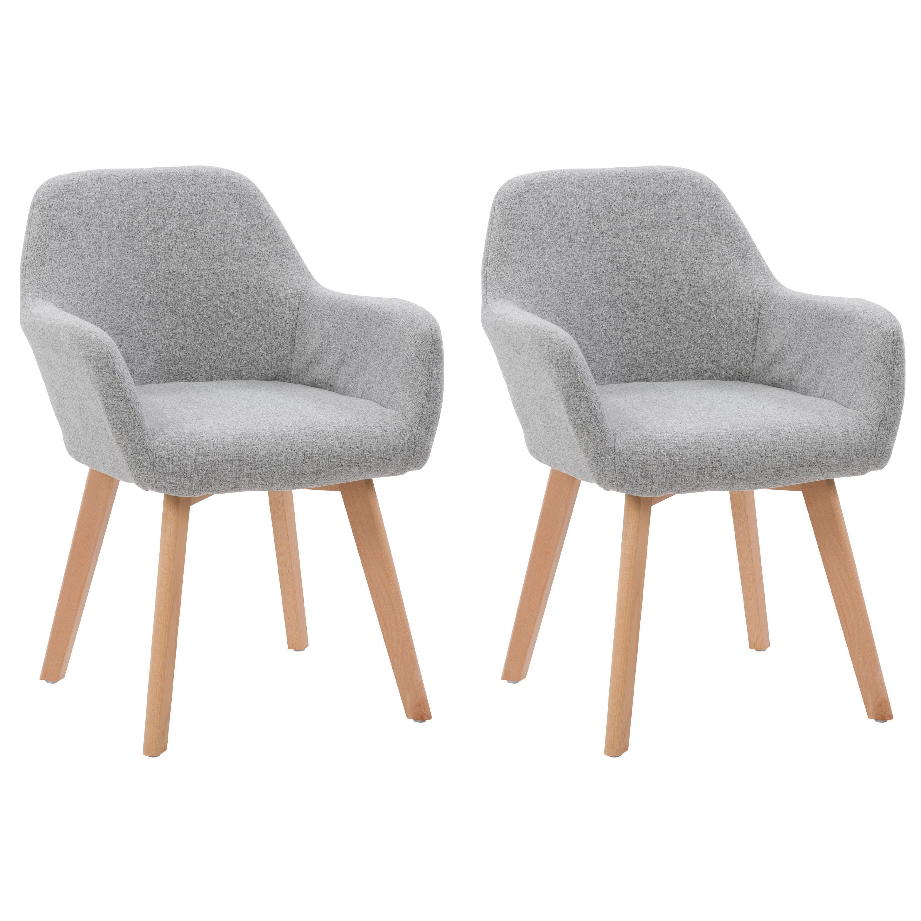 Front. CorLiving - Ayla Upholstered Side Chair - Light Grey.