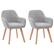 Front. CorLiving - Ayla Upholstered Side Chair - Light Grey.