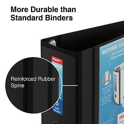 More Durable than Standard Binders

Reinforced Rubber Spine

BETTER BIN
Our Most Durable
Notre reliure la plus durable

1 Inch
Pouces

Lasting