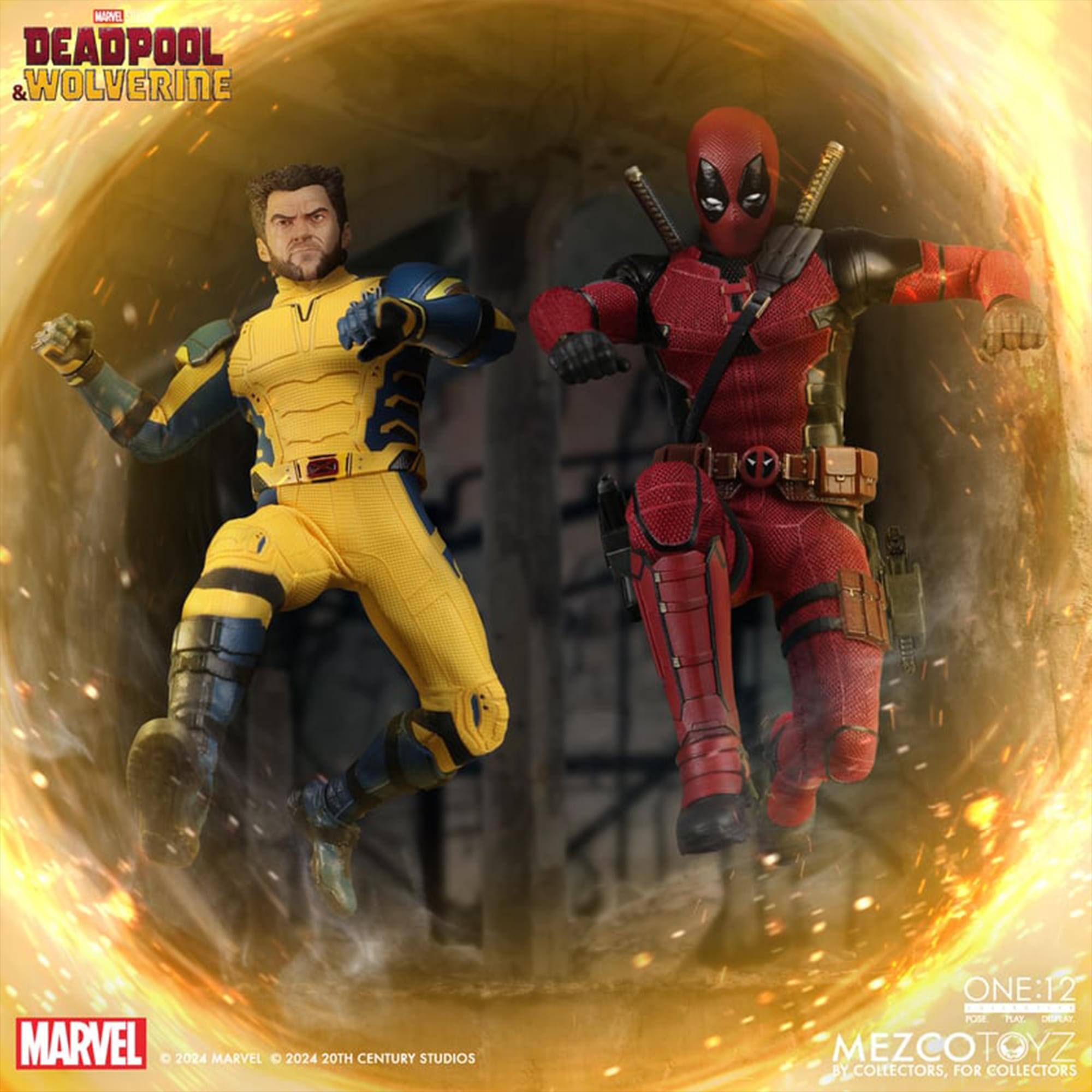 DEADPOOL & WOLVERINE  
MARVEL  
2024 MARVEL  
2024 20TH CENTURY STUDIOS  
ONE:12  
MEZCOTOYZ  
BY COLLECTORS, FOR COLLECTORS